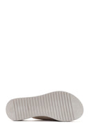 Women's Cream Thick Soled Buckle Detailed Comfort Slippers | Derimod Women's Cream Thick Soled Buckle Detailed Comfort Slippers | Derimod
