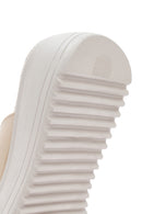 Women's Cream Thick Soled Buckle Detailed Comfort Slippers | Derimod Women's Cream Thick Soled Buckle Detailed Comfort Slippers | Derimod