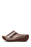 Women's Bronze Thick Soled Comfort Slippers | Derimod Women's Bronze Thick Soled Comfort Slippers | Derimod