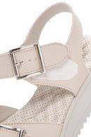 Kadın Krem Kalın Tabanlı Bilekten Bantlı Comfort Sandalet | Derimod Kadın Krem Kalın Tabanlı Bilekten Bantlı Comfort Sandalet | Derimod