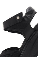 Women's Black Wedge Heel Ankle Strap Comfort Sandals | Derimod Women's Black Wedge Heel Ankle Strap Comfort Sandals | Derimod