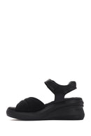 Women's Black Wedge Heel Ankle Strap Comfort Sandals | Derimod Women's Black Wedge Heel Ankle Strap Comfort Sandals | Derimod