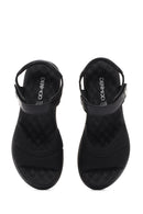Kadın Siyah Dolgu Topuklu Bilekten Bantlı Comfort Sandalet | Derimod Kadın Siyah Dolgu Topuklu Bilekten Bantlı Comfort Sandalet | Derimod
