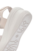 Kadın Krem Dolgu Topuklu Bilekten Bantlı Comfort Sandalet | Derimod Kadın Krem Dolgu Topuklu Bilekten Bantlı Comfort Sandalet | Derimod