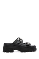 Women's Black Thick Soled Comfort Slippers | Derimod Women's Black Thick Soled Comfort Slippers | Derimod