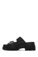 Women's Black Thick Soled Comfort Slippers | Derimod Women's Black Thick Soled Comfort Slippers | Derimod