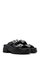 Women's Black Thick Soled Comfort Slippers | Derimod Women's Black Thick Soled Comfort Slippers | Derimod