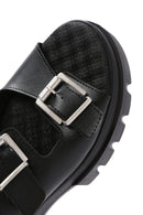 Women's Black Thick Soled Comfort Slippers | Derimod Women's Black Thick Soled Comfort Slippers | Derimod