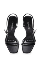 Women's Black Ankle Strap Heeled Sandals | Derimod Women's Black Ankle Strap Heeled Sandals | Derimod