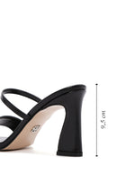 Women's Black Metallic Thin Heeled Slippers | Derimod Women's Black Metallic Thin Heeled Slippers | Derimod