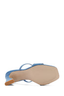 Kadın Mavi İnce Topuklu Terlik | Derimod Kadın Mavi İnce Topuklu Terlik | Derimod