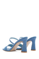 Kadın Mavi İnce Topuklu Terlik | Derimod Kadın Mavi İnce Topuklu Terlik | Derimod