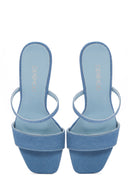 Kadın Mavi İnce Topuklu Terlik | Derimod Kadın Mavi İnce Topuklu Terlik | Derimod