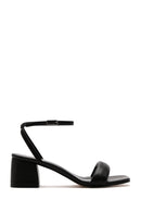 Women's Black Ankle Strap Thick Heeled Sandals | Derimod Women's Black Ankle Strap Thick Heeled Sandals | Derimod