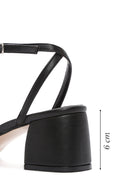 Women's Black Ankle Strap Thick Heeled Sandals | Derimod Women's Black Ankle Strap Thick Heeled Sandals | Derimod