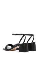 Women's Black Ankle Strap Thick Heeled Sandals | Derimod Women's Black Ankle Strap Thick Heeled Sandals | Derimod