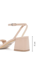 Women's Mink Ankle Strap Thick Heeled Sandals | Derimod Women's Mink Ankle Strap Thick Heeled Sandals | Derimod