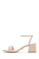 Women's Mink Ankle Strap Thick Heeled Sandals | Derimod Women's Mink Ankle Strap Thick Heeled Sandals | Derimod