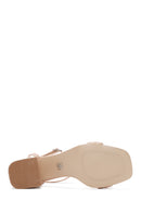 Women's Mink Ankle Strap Thick Heeled Sandals | Derimod Women's Mink Ankle Strap Thick Heeled Sandals | Derimod