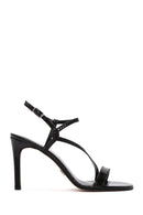 Kadın Siyah Bilekten Bantlı İnce Topuklu Sandalet | Derimod Kadın Siyah Bilekten Bantlı İnce Topuklu Sandalet | Derimod