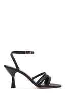 Kadın Siyah Bilekten Bantlı Topuklu Sandalet | Derimod Kadın Siyah Bilekten Bantlı Topuklu Sandalet | Derimod