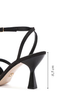 Kadın Siyah Bilekten Bantlı Topuklu Sandalet | Derimod Kadın Siyah Bilekten Bantlı Topuklu Sandalet | Derimod