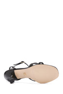 Kadın Siyah Bilekten Bantlı Topuklu Sandalet | Derimod Kadın Siyah Bilekten Bantlı Topuklu Sandalet | Derimod