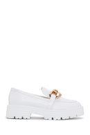 Kadın Beyaz Kalın Tabanlı Maskülen Loafer | Derimod Kadın Beyaz Kalın Tabanlı Maskülen Loafer | Derimod