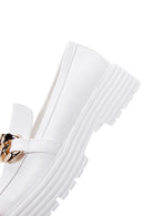 Kadın Beyaz Kalın Tabanlı Maskülen Loafer | Derimod Kadın Beyaz Kalın Tabanlı Maskülen Loafer | Derimod