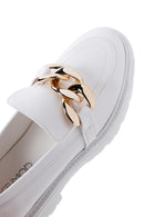 Kadın Beyaz Kalın Tabanlı Maskülen Loafer | Derimod Kadın Beyaz Kalın Tabanlı Maskülen Loafer | Derimod