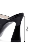 Kadın Siyah Topuklu Rugan Terlik | Derimod Kadın Siyah Topuklu Rugan Terlik | Derimod