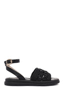 Kadın Siyah Bilekten Bantlı Sandalet | Derimod Kadın Siyah Bilekten Bantlı Sandalet | Derimod