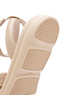 Kadın Krem Bilekten Bantlı Sandalet | Derimod Kadın Krem Bilekten Bantlı Sandalet | Derimod