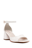 Women's White Ankle Strap Heeled Patent Leather Shoes | Derimod Women's White Ankle Strap Heeled Patent Leather Shoes | Derimod