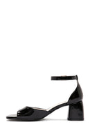 Women's Black Ankle Strap Heeled Patent Leather Shoes | Derimod Women's Black Ankle Strap Heeled Patent Leather Shoes | Derimod