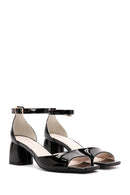 Women's Black Ankle Strap Heeled Patent Leather Shoes | Derimod Women's Black Ankle Strap Heeled Patent Leather Shoes | Derimod