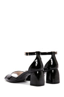 Women's Black Ankle Strap Heeled Patent Leather Shoes | Derimod Women's Black Ankle Strap Heeled Patent Leather Shoes | Derimod