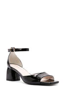 Women's Black Ankle Strap Heeled Patent Leather Shoes | Derimod Women's Black Ankle Strap Heeled Patent Leather Shoes | Derimod