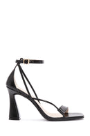 Kadın Siyah Bilekten Bantlı Topuklu Deri Ayakkabı | Derimod Kadın Siyah Bilekten Bantlı Topuklu Deri Ayakkabı | Derimod