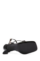 Women's Black Ankle Strap Heeled Leather Shoes | Derimod Women's Black Ankle Strap Heeled Leather Shoes | Derimod