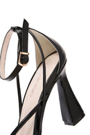 Women's Black Ankle Strap Heeled Leather Shoes | Derimod Women's Black Ankle Strap Heeled Leather Shoes | Derimod