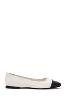 Women's Cream Ballerinas | Derimod Women's Cream Ballerinas | Derimod