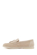 Women's Beige Tassel Suede Masculine Loafer | Derimod Women's Beige Tassel Suede Masculine Loafer | Derimod