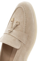 Kadın Bej Püsküllü Süet Maskülen Loafer | Derimod Kadın Bej Püsküllü Süet Maskülen Loafer | Derimod