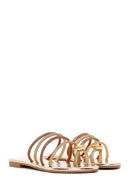 Women's Gold Stone Flip Flops | Derimod Women's Gold Stone Flip Flops | Derimod