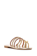 Women's Gold Stone Flip Flops | Derimod Women's Gold Stone Flip Flops | Derimod