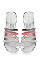 Women's Multicolored Stone Flip Flops | Derimod Women's Multicolored Stone Flip Flops | Derimod