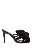 Women's Black Accessory Detailed Thin Heeled Slippers | Derimod Women's Black Accessory Detailed Thin Heeled Slippers | Derimod