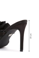 Women's Black Accessory Detailed Thin Heeled Slippers | Derimod Women's Black Accessory Detailed Thin Heeled Slippers | Derimod