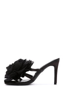 Women's Black Accessory Detailed Thin Heeled Slippers | Derimod Women's Black Accessory Detailed Thin Heeled Slippers | Derimod